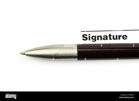 Pen and signature isolated on white Stock Photo - Alamy