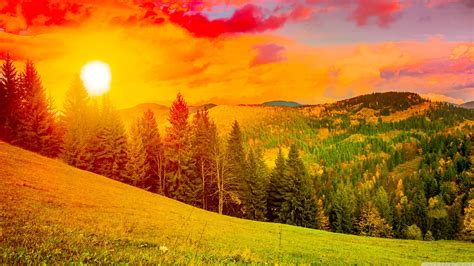 Colorful Mountain Sunrise wallpaper | nature and landscape | Wallpaper Better