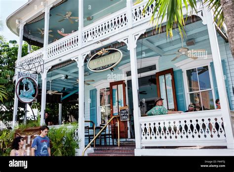 Key West Florida Keys Duval Street Bagatelle restaurant front Stock Photo, Royalty Free Image ...