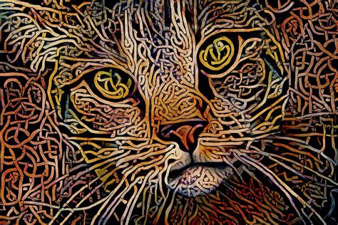 Celtic Knot Tabby Cat Digital Art by Peggy Collins - Fine Art America