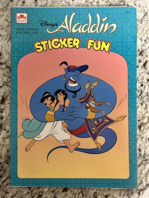 VINTAGE DISNEY ALADDIN Coloring Sticker Storybook Disney 1996 Unused $9.95 - PicClick