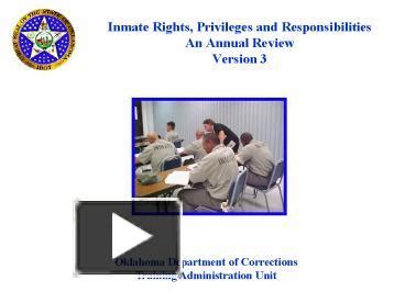 PPT – Inmate Rights, Privileges and Responsibilities An Annual Review ...