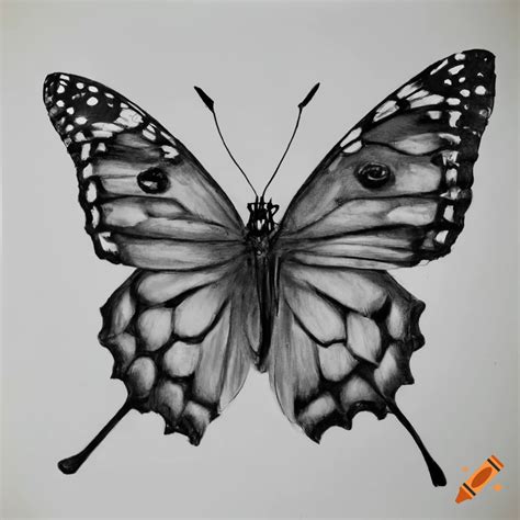 Realistic drawing of a butterfly on Craiyon