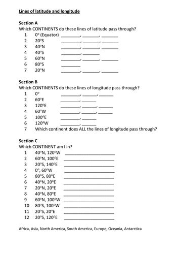 Longitude and Latitude | Teaching Resources