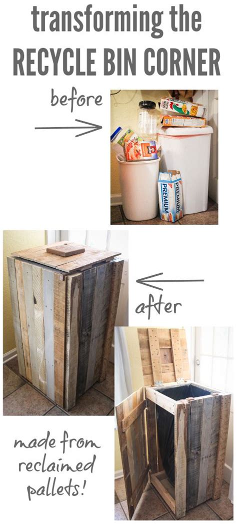 Recycling Pallets into a Rustic Recycle Bin | Diy pallet projects ...