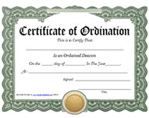 Free Printable Ordained Deacon Certificate of Ordination Templates