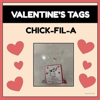 Chick-fil-A Valentine's Gift Tag by Krystle Feigenbaum | TPT