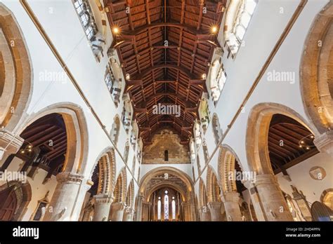 England, Dorset, Wimborne, Wimborne Minster Church, Interior View Stock ...