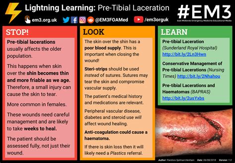 Lightning Learning: Pre-Tibial Laceration — #EM3: East Midlands Emergency Medicine Educational Media