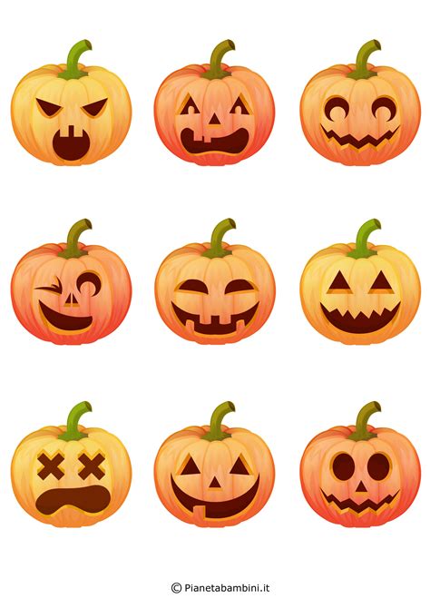 Immagini di Zucche di Halloween da Stampare e Ritagliare | Idees citrouilles halloween, Deco ...