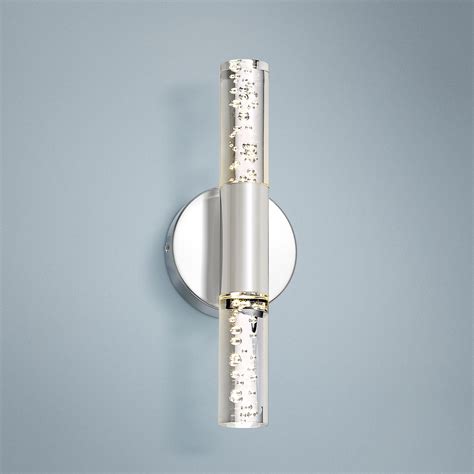 Possini Euro Design Modern Wall Light Sconce LED Chrome Hardwired 13 ...