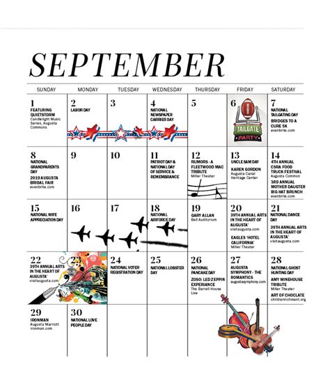 August/September 2019 Calendar of Events - Augusta Magazine