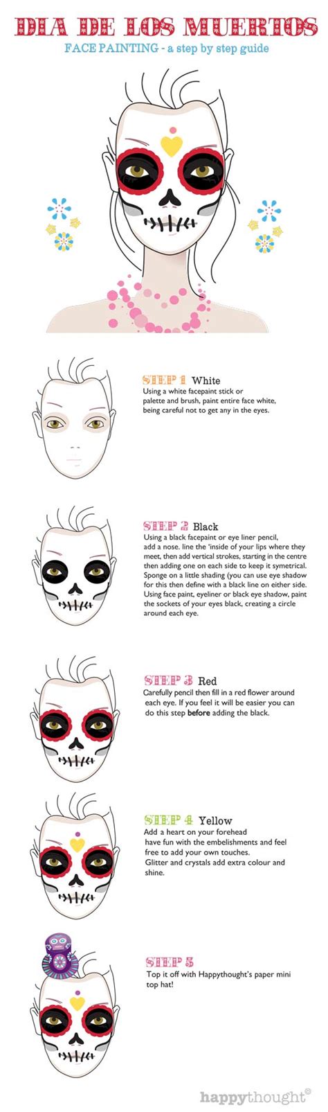 Day of the Dead. FREE Skull Face paint tutorial. Dia Muertos!