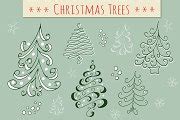 Christmas Tree Doodle Clipart Set! | Graphic Objects ~ Creative Market