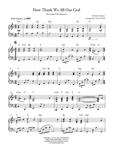 Sheet Music - Now Thank We All Our God