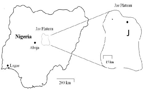 Figure1: Location of study sites in Jos East LGA Plateau State. Source ...