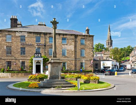 The Rutland Arms Hotel in Bakewell Town Centre Derbyshire Peak District national park England UK ...