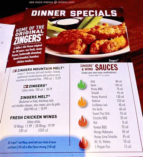 Online Menu of Millers Ale House - Doral Restaurant, Doral, Florida, 33172 - Zmenu