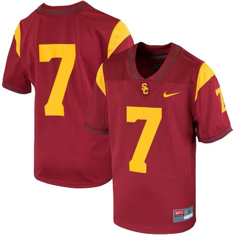 #7 USC Trojans Nike Youth Team Replica Football Jersey - Cardinal