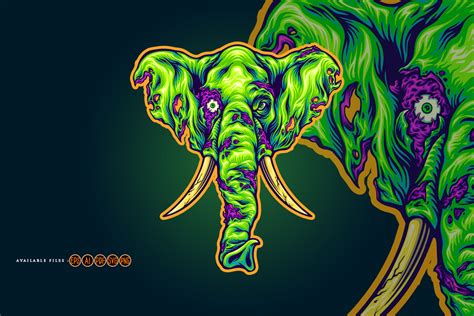 Mysterious Scary Elephant Head Monster Graphic by artgrarisstudio ...