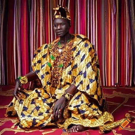 An african man wearing expensive african clothing with jewelry,sitting ...