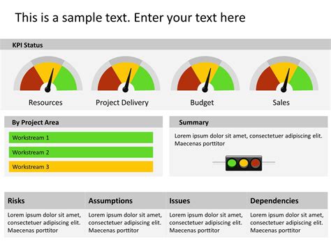 RAG Project Status Dashboard PowerPoint Template | SlideUpLift