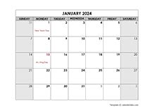 Printable 2024 Calendar With Holidays Word - Devi Mureil