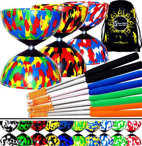 Buy Mr Babache Harlequin Pro Diabolo Set & Aluminium Diabolo Sticks ...