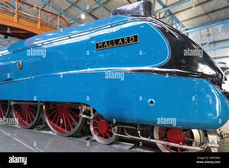 Mallard train on display at the National Railway Museum at York Stock Photo - Alamy