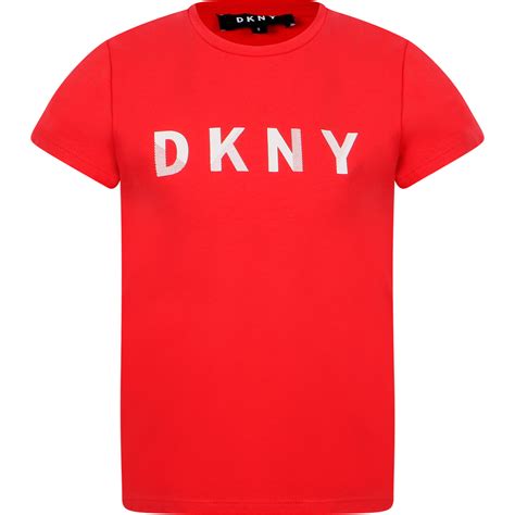 DKNY Logo T-Shirt in Red — BAMBINIFASHION.COM