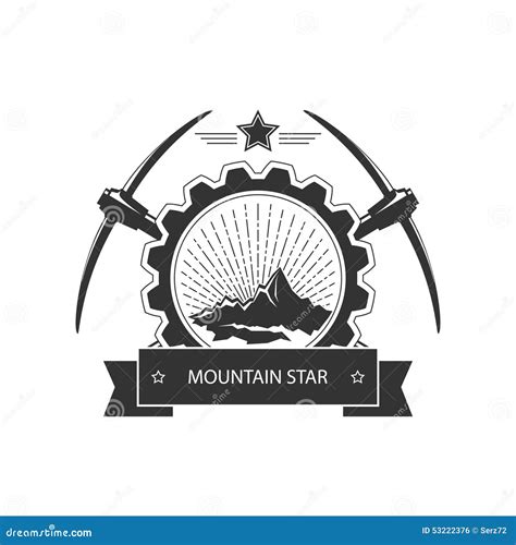 Vintage Emblem of the Mining Industry Stock Vector - Illustration of mattock, pickax: 53222376