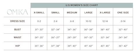 Omika | Size Chart