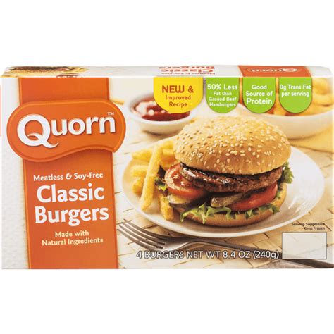 Quorn Classic Burgers Meatless & Soy-Free - 4 CT | Vegetarian | Foodtown