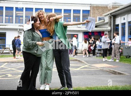 Students from Gower College Swansea relx after getting their A-Level results at the college's ...