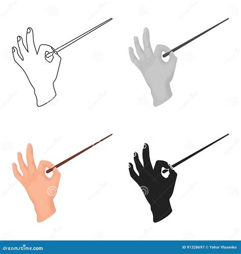 Conductor Orchestra Icon in Cartoon Style Isolated on White Background ...