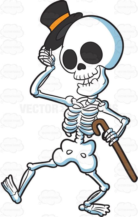 A Skeleton Looking Refined And Respectful | Halloween cartoons, Halloween drawings, Skeleton ...