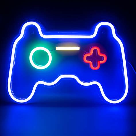 Neon Signs for Bedroom Wall Decor, Gaming Neon Lights for Game Room Decor, Game Controller USB ...
