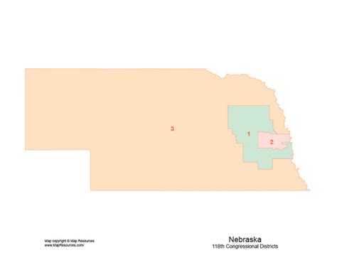 Nebraska Map with 2022 Congressional Districts