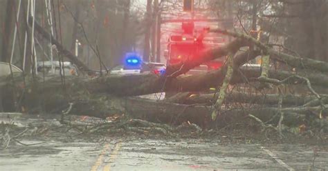 High winds cause severe storm damage in Massachusetts - CBS Boston