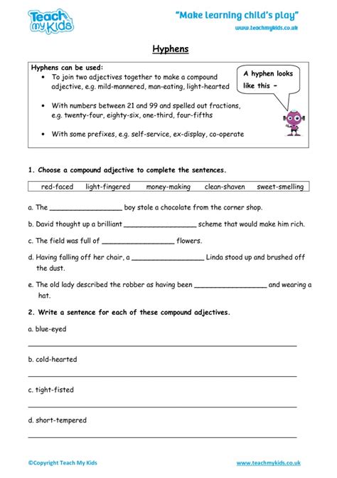 ️Hyphenated Compound Adjectives Worksheet Free Download| Goodimg.co