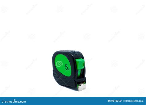 Black-green Tape Measure Isolated on White Background. Construction ...