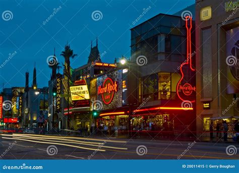 Hollywood Boulevard at Night Editorial Image - Image of movie ...