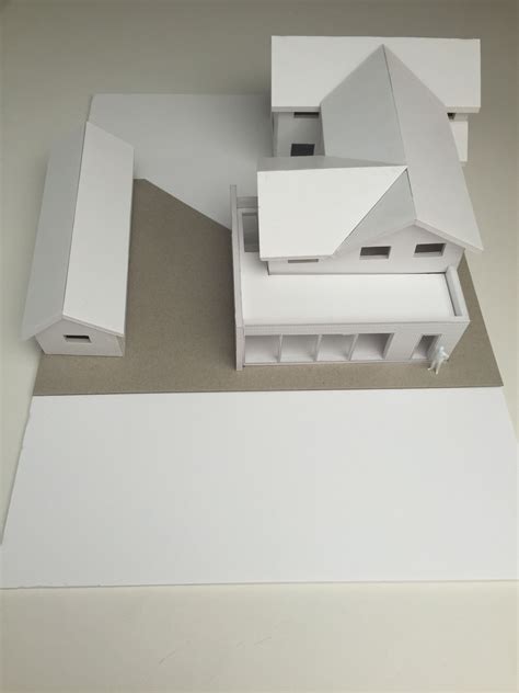 Annabelle Tugby Architects // foamboard model of house extension on greyboard base ...