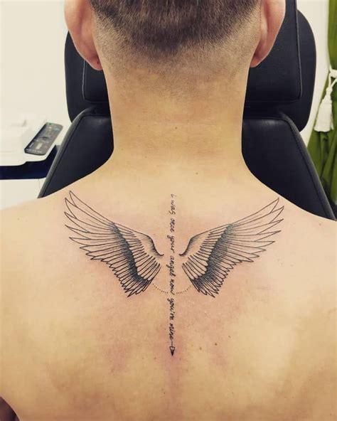 91 Epic Angel Wings Tattoo Ideas [2024 Inspiration Guide] | Back tattoos for guys, Neck tattoo ...