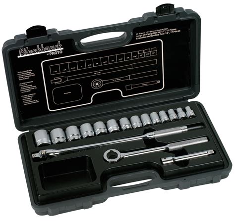 Blackhawk 17 Piece Standard Socket Set, 1/2 in, 6 Point/12 Point - Walmart.com