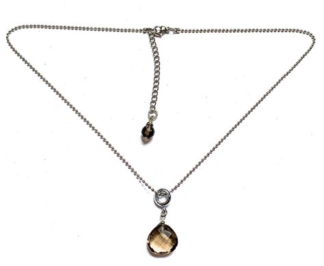 Smoky Quartz Energy Healing Crystal Reiki Gemstone Adjustable Necklace ...