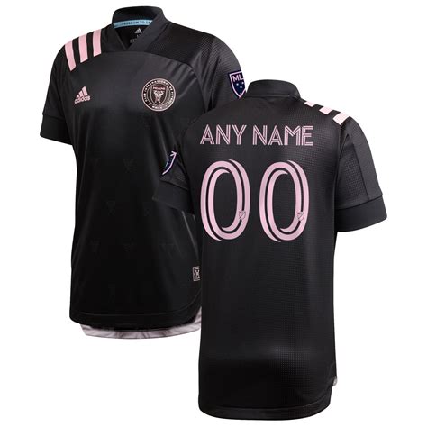 Men's Inter Miami CF adidas Black 2020 Inaugural Away Custom Authentic Jersey