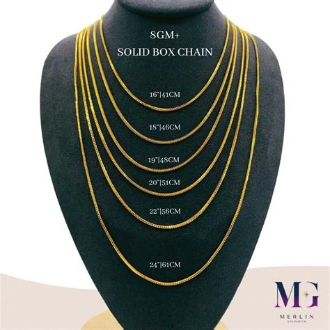 916 Gold Solid Box Chain (SBC 8GM+) | Merlin Goldsmith