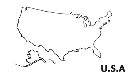 How to draw USA map || Outline Map of USA - YouTube