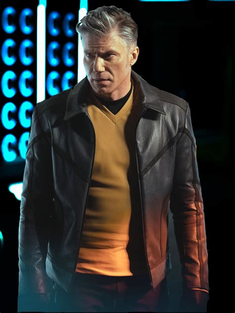 Anson Mount Star Trek Strange New Worlds 2022 Captain Pike Leather Jacket